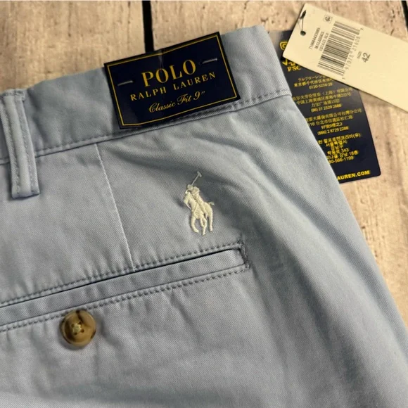 Polo Ralph Lauren Men's Chino Shorts Blue Size 42 Casual Classic Fit